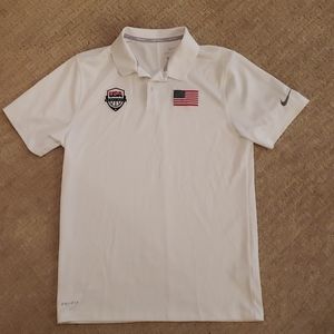 White team USA basketball polo